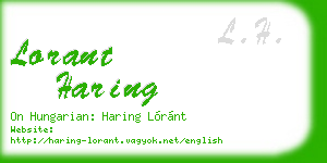 lorant haring business card